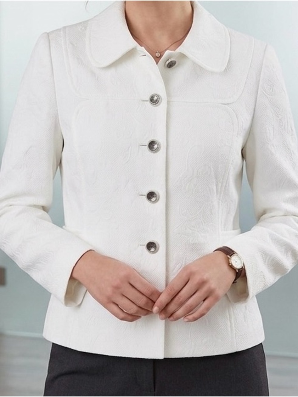 Sag Harbor White Textured Blazer